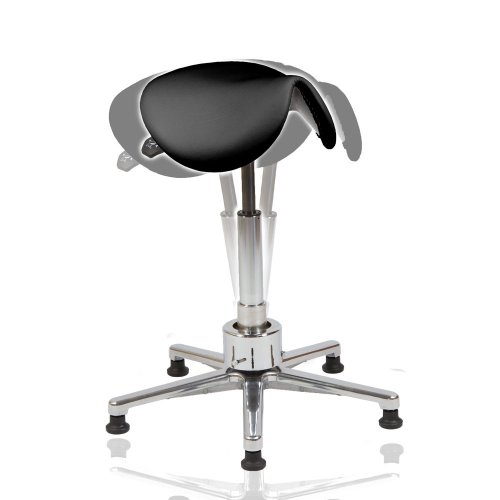 Satulatuoli Ergonea Luxe Twist aktiivituoli musta aito nahka satulatuolit edulliseen hintaan