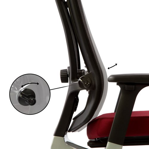 Ergonea Full Mesh työtuolin verkkoselkänojan syvyyden säätö