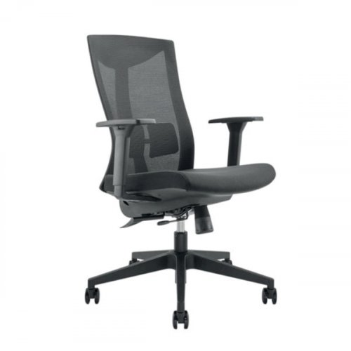 Ergonominen työtuoli Kasper comfort musta edestä