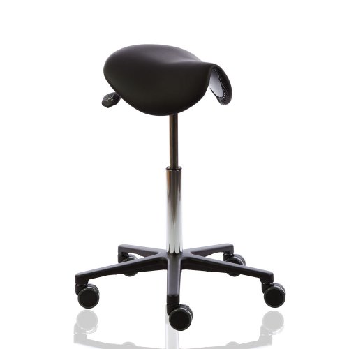 Kapea satulatuoli naisille Ergonea Fine musta nahka, kotimainen, ergonominen ja hyvä satulatuoli naisille ja tytölle hinta tarjous netistä