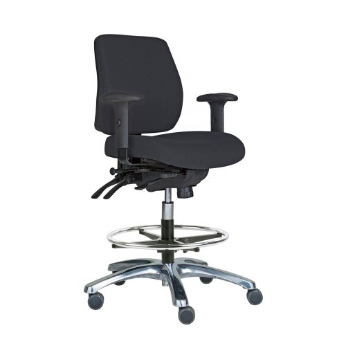 Kassatuoli musta Pro 20 pyörillä on ergonominen työtuoli, kassatuolit hinta tarjous