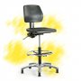 Teollisuustuoli ja laboratoriotuoli korkea Indy4 pyörillä tarjous hintaan, ergonominen teollisuustuoli eli laboratoriotuoli jalkarenkaalla musta, paras hinta ja paras ergonomia, korkea teollisuustuolit ja laboratoriotuolit edullisesti musta jalkarenkaalla