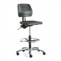 Teollisuustuoli / laboratoriotuoli ja puhdastilatuoli Indy 4 musta selkänojalla edulliseen hintaan, ergonominen teollisuustuoli eli puhdastilatuoli musta, paras hinta ja paras ergonomia, korkea teollisuustuolit ja laboratoriotuolit edullisesti musta