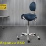 Kaksiosainen satulatuoli selkänojalla Ergonea Dual ESD miehelle edullisesti netistä