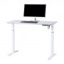 Sähköpöytä pieni Elite EasyDesk 120x60 cm valkoinen ja tietokone näyttö sähköpöydän päällä