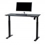 Sähköpöytä pieni Elite EasyDesk 120x60 cm musta näyttö sähköpöydän päällä