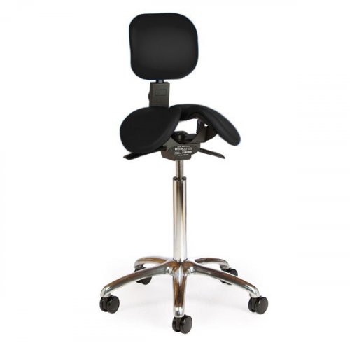 Kaksiosainen selkänojallinen Salli satulatuoli Multiadjuster miehille musta nahka Multiadjuster satulatuoli ja venyttelytuki hinta tarjous