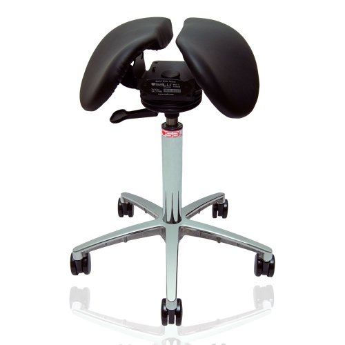 Hyvä kotimainen ja ergonominen kaksiosainen Salli satulatuoli Swing miehille musta nahka netistä tarjous hintaan