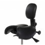 Kaksiosainen Salli Satulatuoli selkänojalla Multiadjuster musta nahka satula ja selkänoja