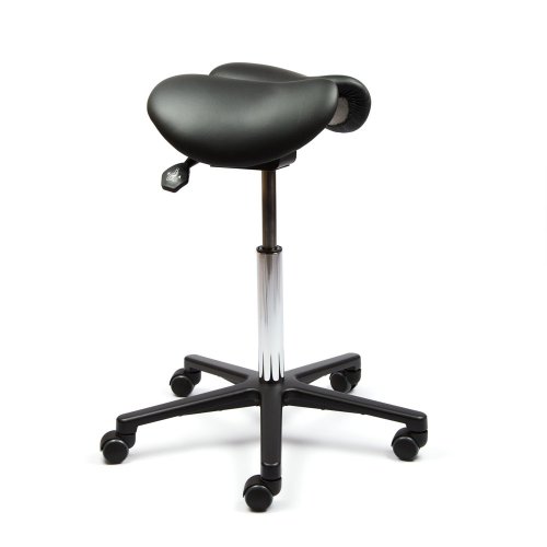 Kaksiosainen satulatuoli miehelle Ergonea Dual musta nahka edullisesti netistä