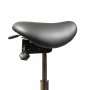 Kaksiosaisen kotimaisen Ergonea Dual miesten ja naisten satulatuolin ergonominen mustalla aidolla nahalla verhoiltu portaattomasti säädettävä istuin osa ja kallistuksensäätö vipu sivusta 