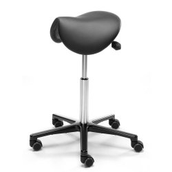 Satulatuoli musta nahka Ergonea Luxe on ergonominen hyvä satulatuoli naisille