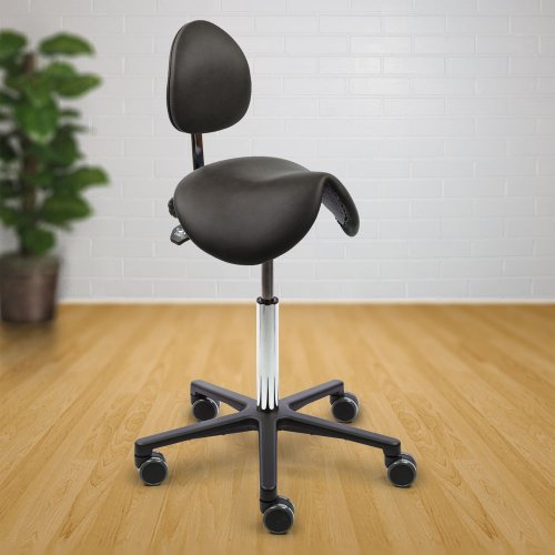 Ergonominen Satulatuoli selkänojalla Ergonea Luxe Gym musta