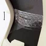 Ergonomia valkoinen työtuoli ja ergonominen toimistotuoli Ergonea Airexin ristiseläntuki säätö paras työtuoli selälle