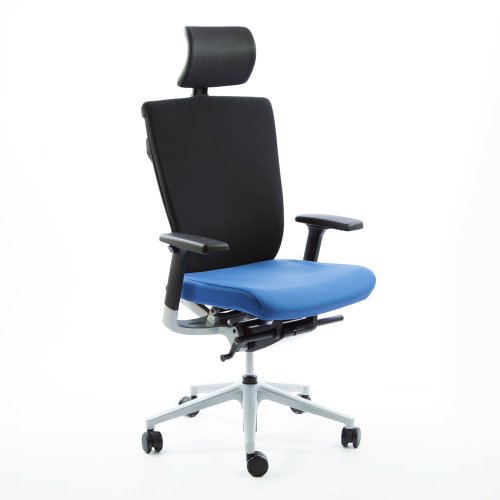 Hyvä työtuoli Ergonea Fabric keinumekanismilla, käsinojilla ja niskatuella on ergonominen toimistotuoli edulliseen hintaan