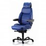 Valvomotuoli KAB Seating Executive sininen nahka isokokoiselle ja työtuoli pitkälle edullisesti, ergonominen valvomotuoli sininen nahka hyvät tarjous hinnat valvomotuolien verkkokaupasta