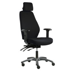 Hyvä toimistotuoli Optimum Z laadukas ergonominen työtuoli hinta tarjous mustalla kankaalla