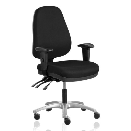 Työtuoli Team11 musta käsinojilla 