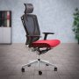 Ergonominen työtuoli Ergonea Mesh punainen verhoilu on verkkoselkänojan ansiosta hyvä työtuoli selälle