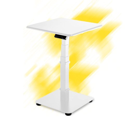 Yksijalkainen Sähköpöytä GetUpDesk Single 60 x 60cm Valkoinen profiili