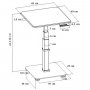 Yksijalkainen Sähköpöytä GetUpDesk Single yksityiskohtaiset mitat